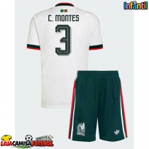 Camisa de Futebol México Cesar Montes #3 Equipamento Secundário Infantil Mundo 2026 Manga Curta (+ Calças curtas)